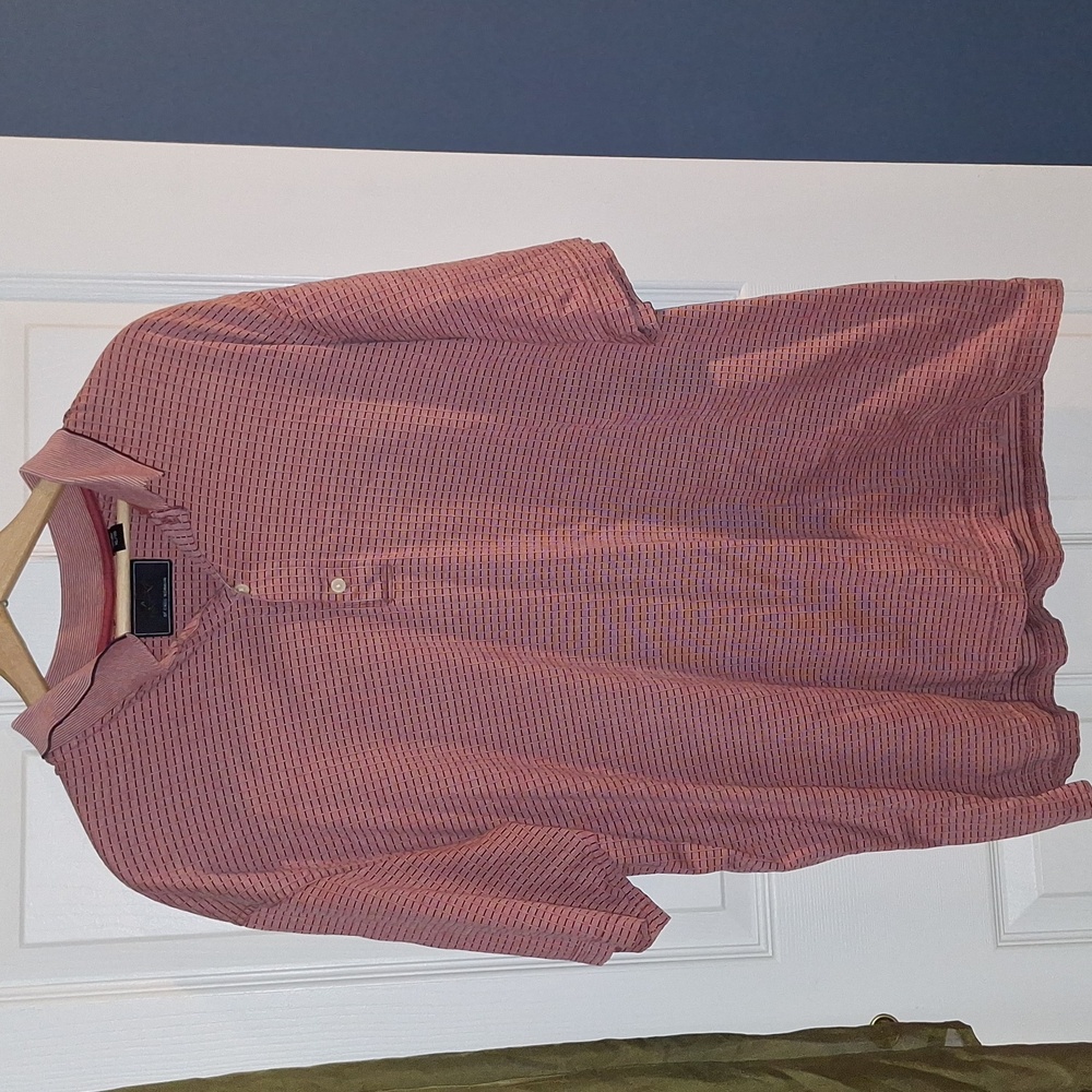 Greg Norman Pink Red Textured Short Sleeve Polo XL